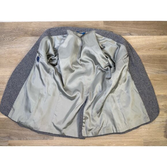 VTG Pendleton Blazer Men's 44 Wool Blue Gray USA 70s Western Yoke Elbow Patch - Picture 10 of 15